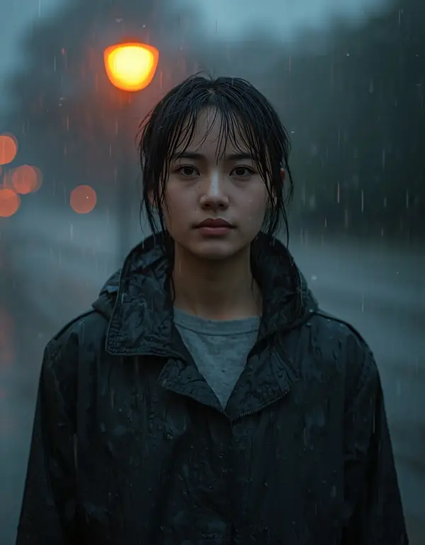 Cinematic Rain Portrait
