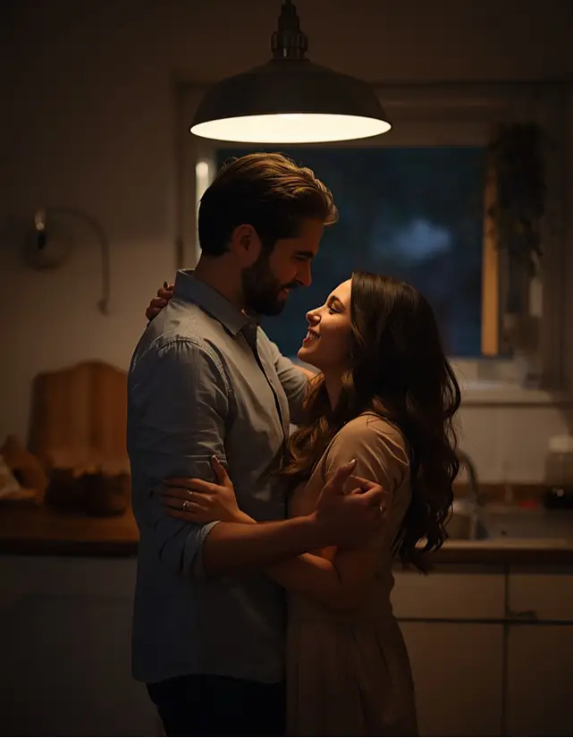 Kitchen Slow-Dance Couple Prompt