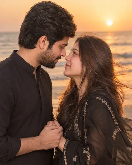 Sunset Beach Couple Prompt